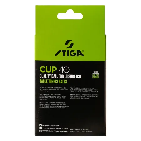 Мяч для наст. тенниса Stiga Cup ABS, 1110-2510-12, диам.40+мм, пластик, упак. 12 шт, белый за 1&nbsp;774.80 ₽ купить в Череповеце