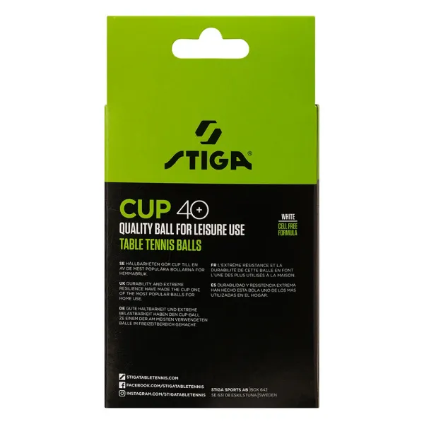 Мяч для наст. тенниса Stiga Cup ABS, 1110-2510-12, диам.40+мм, пластик, упак. 12 шт, белый за 1&nbsp;774.80 ₽ в Череповеце