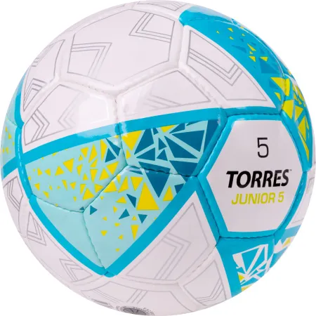 Мяч футб. TORRES Junior-5, F323805, р.5,глянц.ПУ,4 сл,32 п, руч.сш,бел-бирюзовый за 2&nbsp;070.60 ₽ купить в Череповеце