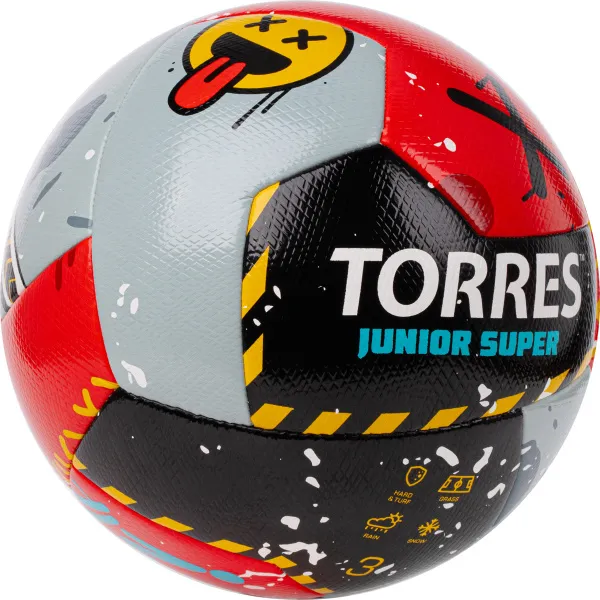 Мяч футб. TORRES Junior-3 Super, F323303, р.3,ПУ,4 сл, 12 п,гибрид.сш, крас-чёрн-сер за 2&nbsp;272.90 ₽ в Череповеце