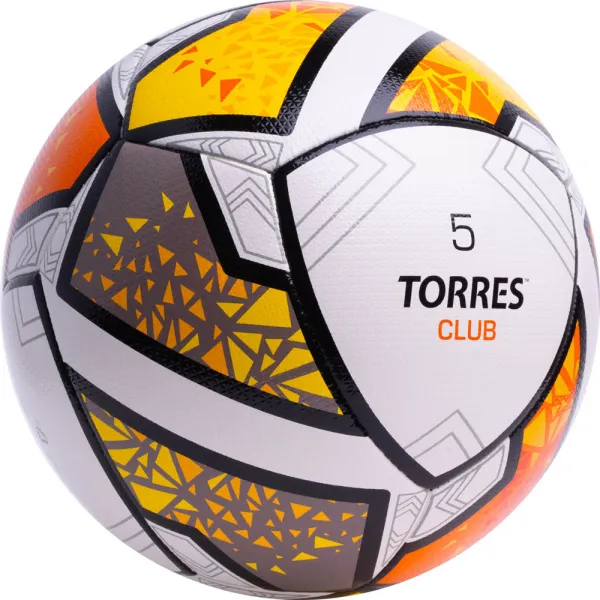 Мяч футб. TORRES Club, F323965, р.5, 10 пан., ПУ, гибрид. сшив, бел-оранж-желт за 2&nbsp;225.30 ₽ в Череповеце