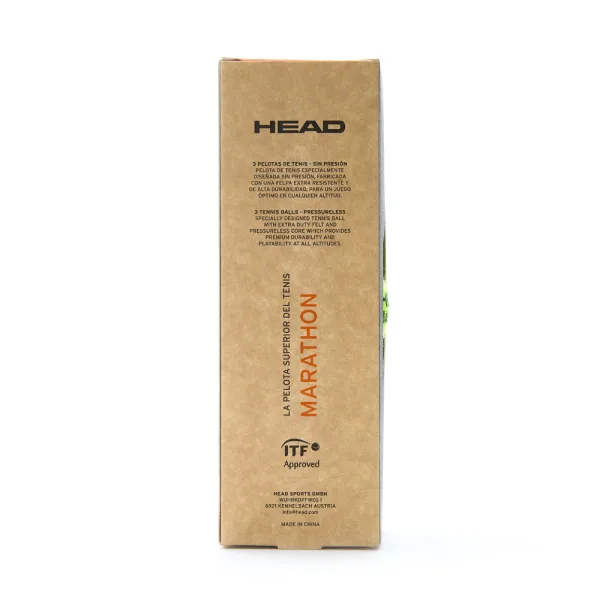 Мяч теннисный HEAD Marathon 3B, 578183, крафт. упак.3шт, без давления, фетр, нат.резина,желтый за 1&nbsp;055.70 ₽ в Череповеце