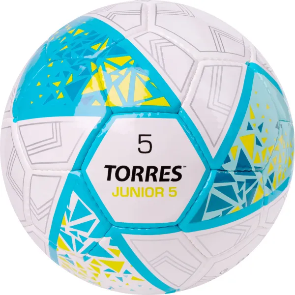 Мяч футб. TORRES Junior-5, F323805, р.5,глянц.ПУ,4 сл,32 п, руч.сш,бел-бирюзовый за 2&nbsp;070.60 ₽ в Череповеце