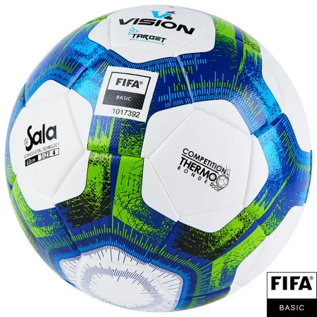 Мяч футзал. VISION Target, FS324094, FIFA Basic, р.4, 32 п. PU, 3 подкл.сл, термосшивка, бело-синий за 3&nbsp;519 ₽ купить в Череповеце