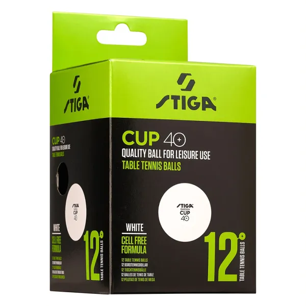 Мяч для наст. тенниса Stiga Cup ABS, 1110-2510-12, диам.40+мм, пластик, упак. 12 шт, белый за 1&nbsp;774.80 ₽ в Череповеце