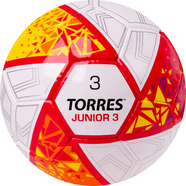 Мяч футб. TORRES Junior-3, F323803, р.3,глянц.ПУ, 4 сл, 32 п,руч.сш,бел-крас-жел за 2&nbsp;070.60 ₽ в Череповеце