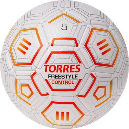 Мяч футб. TORRES Freestyle Control, F3231765, р.5, 32 п.,PU-Microfi, термосшив., бело-оран-сереб за 3&nbsp;464.60 ₽ купить в Череповеце