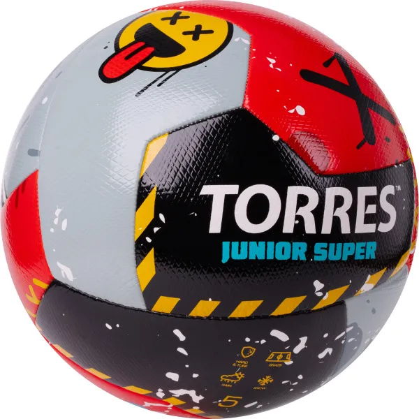 Мяч футб. TORRES Junior-5 Super, F323305, р.5, ПУ,4сл,12 п,гибрид.сш,крас-чёрн-сер за 2&nbsp;272.90 ₽ в Череповеце