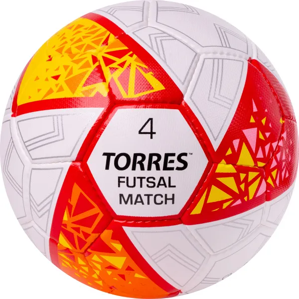 Мяч футзал. TORRES Futsal Match, FS323774, р.4, 32 панели. ПУ,4 подкл.слоя,ручн.сш,бело-крас-жёлт за 2&nbsp;454.80 ₽ в Череповеце