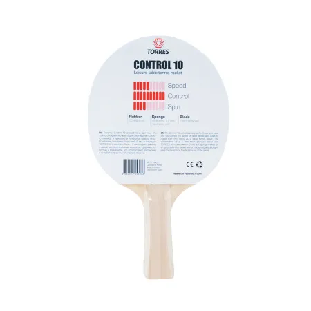 Ракетка для н/т TORRES Control 10, TT0001, для начинающих, накладка 1,5 мм, конич. ручка за 426.70 ₽ купить в Череповеце
